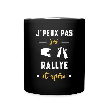 je peux pas j'ai rallye apéro humour - Mug uni - noir - Devant