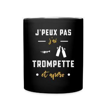 je peux pas j'ai trompette apéro humour - Mug uni - noir - Devant