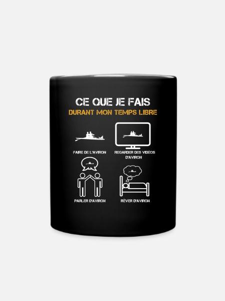ce que je fais durant mon temps libre aviron - Mug uni - noir
