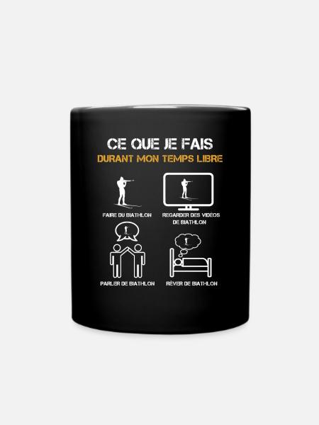 ce que je fais durant mon temps libre biathlon - Mug uni - noir