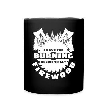 Four Cheminée Bois de chauffage Bois de chauffage - Mug uni - noir - Devant