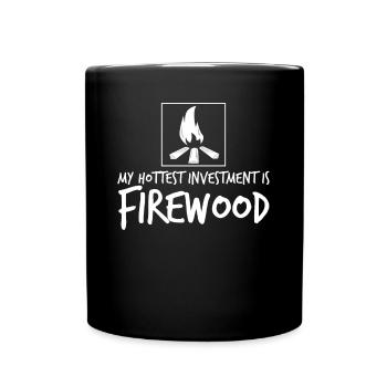 Buy Firewood Fireplace Fire Wood Oven - Tasse einfarbig - Schwarz - Vorne