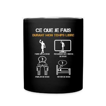 ce que je fais durant mon temps libre boxe homme - Mug uni - noir - Devant
