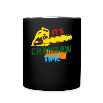 Chainsaw Retro Chain Saw - Full Colour Mug - black - Front