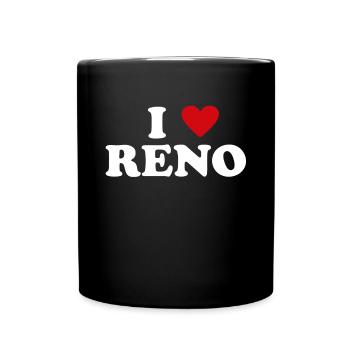 Heart USA City - I Love Reno - Full Colour Mug - black - Front