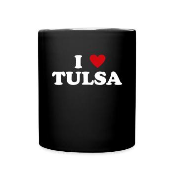 Heart USA City - I Love Tulsa - Full Colour Mug - black - Front