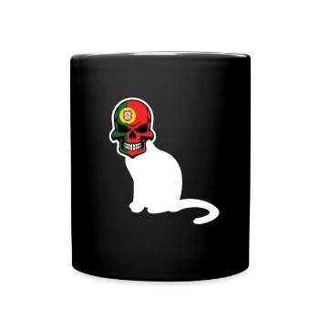 Portugal Flag Skull Patriotic Portuguese Roots DNA - Tasse einfarbig - Schwarz - Vorne