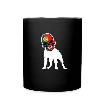 Portugal Flag Skull Patriotic Portuguese Roots DNA - Tasse einfarbig - Schwarz - Vorne