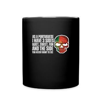 Portugal Flag Skull Patriotic Portuguese Roots DNA - Tasse einfarbig - Schwarz - Vorne