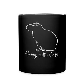 Capybara Happy Capybaras - Tasse einfarbig - Schwarz - Vorne
