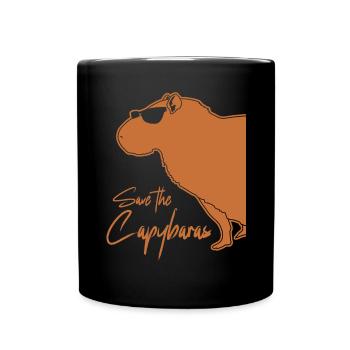 Capybara with sunglasses Capybaras - Full Colour Mug - black - Front