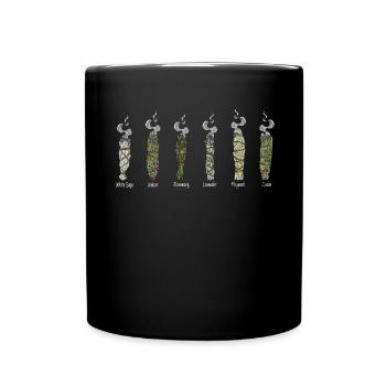 Smudge Sage Feather Spirituelle Hexerei - Tasse einfarbig - Schwarz - Vorne
