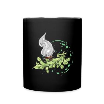 Smudge Sage Feather Spirituelle Hexerei - Tasse einfarbig - Schwarz - Vorne