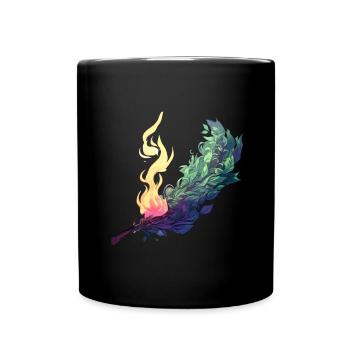 Smudge Sage Feather Spirituelle Hexerei - Tasse einfarbig - Schwarz - Vorne
