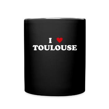 Herz France Stadt - Ich Liebe Toulouse - Tasse einfarbig - Schwarz - Vorne