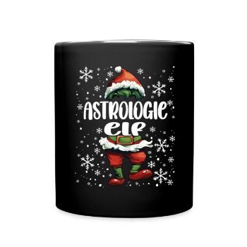 Weihnachtsoutfit Astrologie Elf - Tasse einfarbig - Schwarz - Vorne