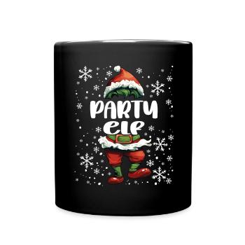 Weihnachtsoutfit Party Elf - Tasse einfarbig - Schwarz - Vorne