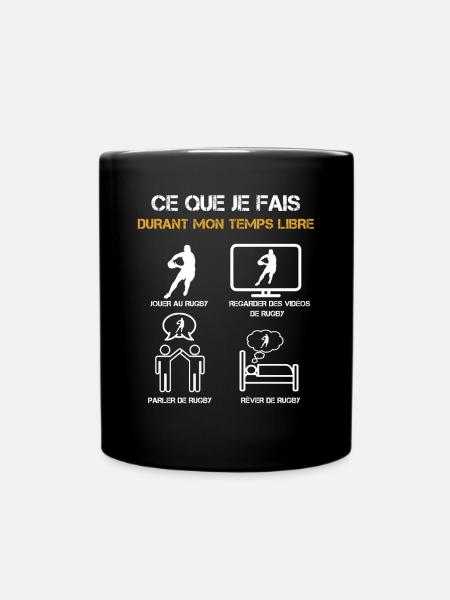 ce que je fais durant mon temps libre rugby - Mug uni - noir