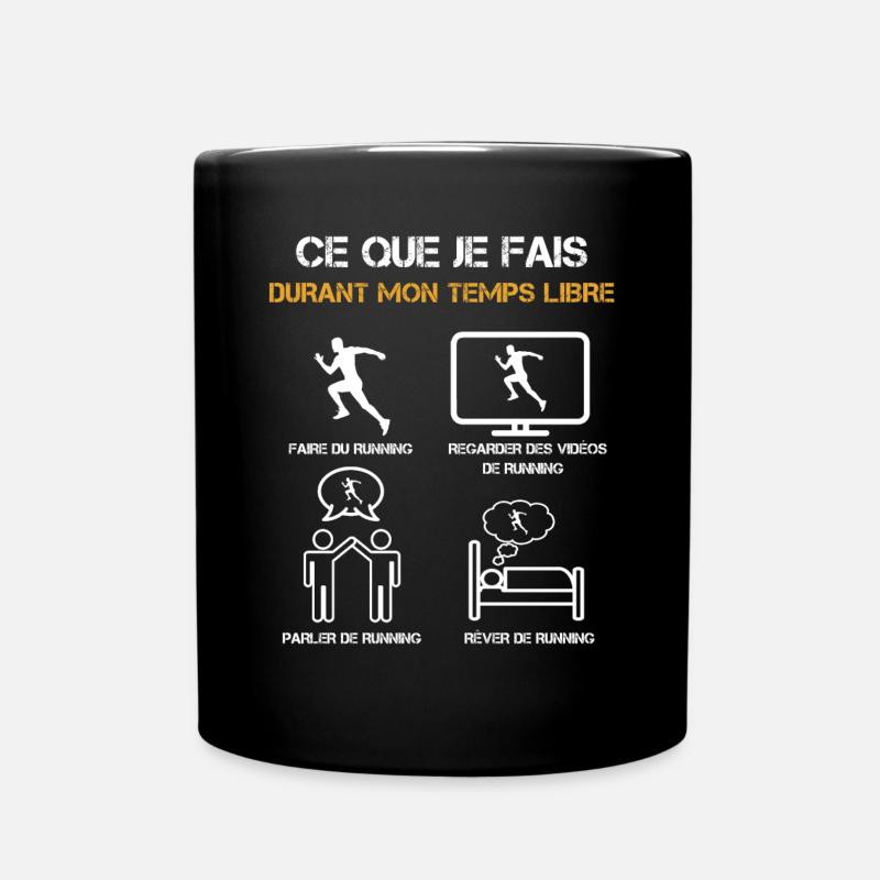 ce que je fais durant mon temps libre running - Mug uni - noir