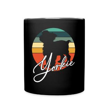 Yorkie Yorkshire Terrier Silhouette on the Color Wheel - Full Colour Mug - black - Front
