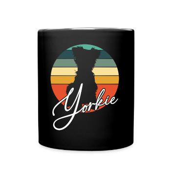 Yorkie Yorkshire Terrier Silhouette on the Color Wheel - Full Colour Mug - black - Front