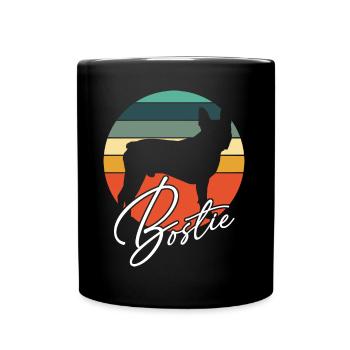 Bostie Boston Terrier Silhouette en roue chromatique - Mug uni - noir - Devant