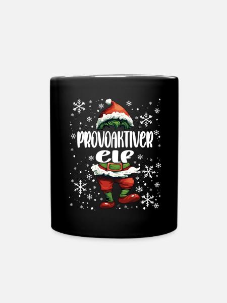 Weihnachtsoutfit Provokativer Elf - Tasse einfarbig - Schwarz