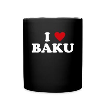 Coeur de la ville d’Azerbaïdjan - I Love Bakou - Mug uni - noir - Devant