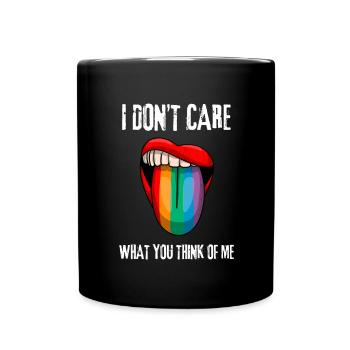 LGBTQ - I don't care what you think about me - Full Colour Mug - black - Front