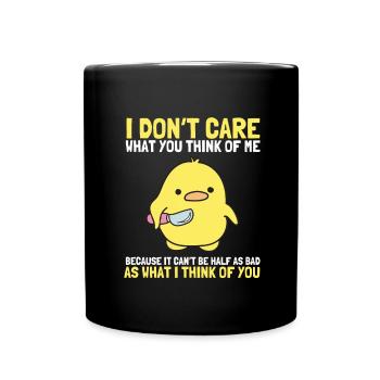 LGBTQ - I don't care what you think about me - Full Colour Mug - black - Front