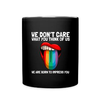 LGBTQ - I don't care what you think about me - Full Colour Mug - black - Front