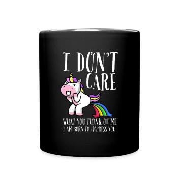 LGBTQ - I don't care what you think about me - Full Colour Mug - black - Front