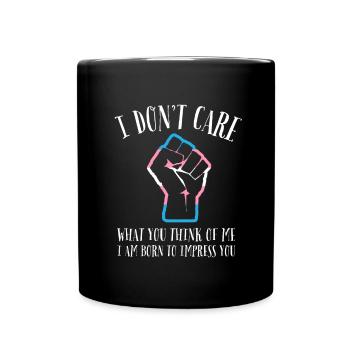 LGBTQ - I don't care what you think about me - Full Colour Mug - black - Front