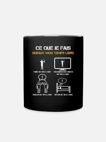 ce que je fais durant mon temps libre tir à l'arc - Mug uni - noir