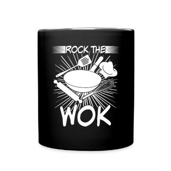 Wok cuisine asiatique - Mug uni - noir - Devant