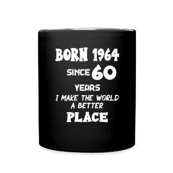 Born 1964 since 60 years I make 60. Birthday motif - Full Colour Mug - black - Front