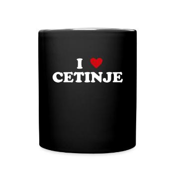 Herz Montenegro Stadt - Ich Liebe Cetinje - Tasse einfarbig - Schwarz - Vorne