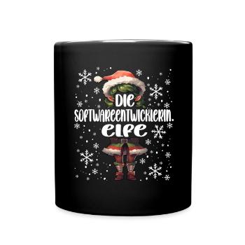 Weihnachtsoutfit Softwareentwicklerin - Tasse einfarbig - Schwarz - Vorne
