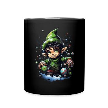 Tenue de Noël Cool Elf - Mug uni - noir - Devant