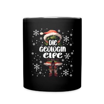 Weihnachtsoutfit Geologin Wichtel - Tasse einfarbig - Schwarz - Vorne