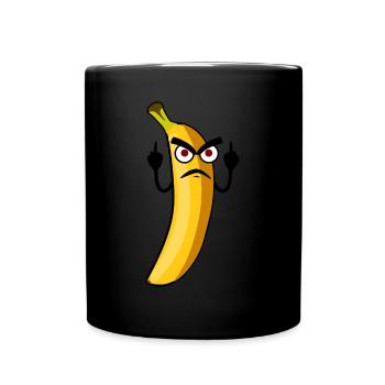 Bananas Grumpy Banana - Full Colour Mug - black - Front