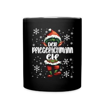 Weihnachtsoutfit Pflegefachmann Wichtel - Tasse einfarbig - Schwarz - Vorne