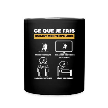 durant temps libre Kitesurf - Mug uni - noir - Devant