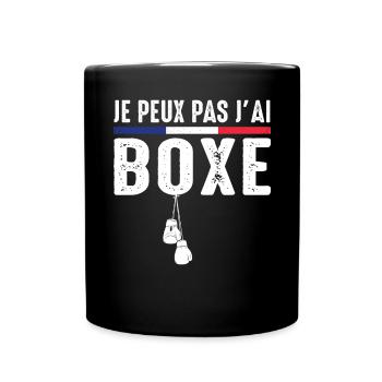 Boxe Je Peux pas j'ai boxe Boxeur boxing france - Mug uni - noir - Devant