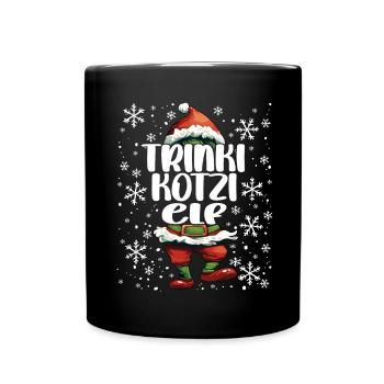 Weihnachtsoutfit Trinki Kotzi Elf - Tasse einfarbig - Schwarz - Vorne