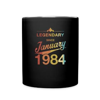 40. Geburtstag Legendär Januar 1984 Jahrgang 84 - Tasse einfarbig - Schwarz - Vorne