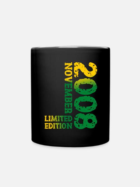 2008 November Limited Edition 15. Geburtstag Deko - Tasse einfarbig - Schwarz
