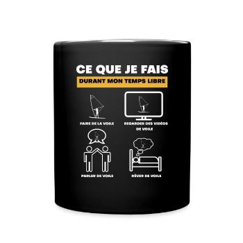durant temps libre voile - Mug uni - noir - Devant