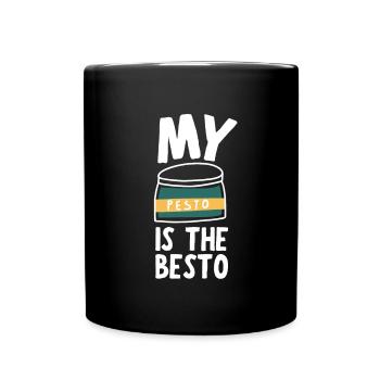 Italian Cuisine - Basil Pesto Is The Besto - Tasse einfarbig - Schwarz - Vorne