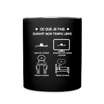 cadeau aviron temps libre - Mug uni - noir - Devant